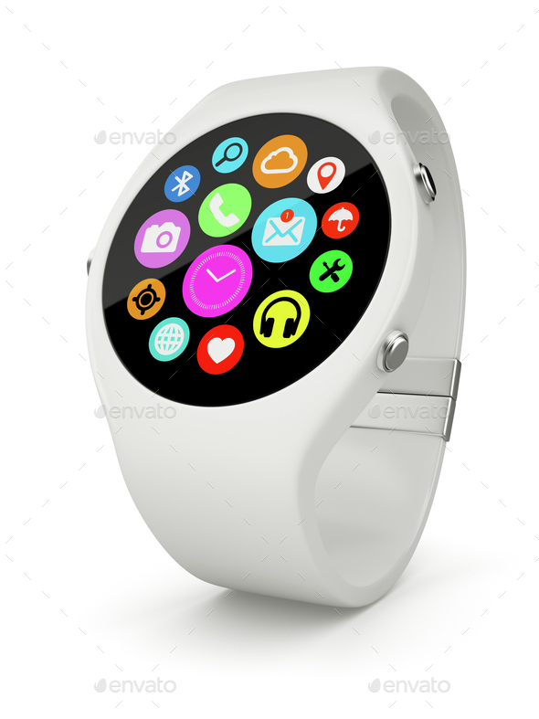 White colour smart watch hot sale